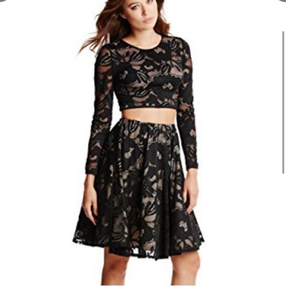 Elegant Black Marciano Lace Skirt